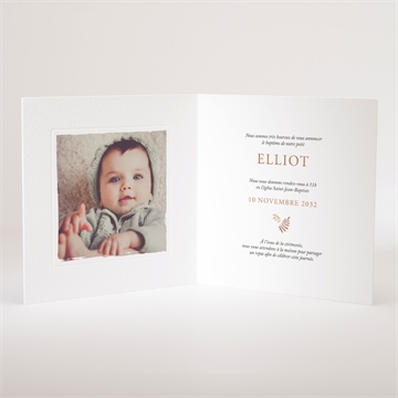 Faire-part de baptême le renard - Intérieur du faire-part