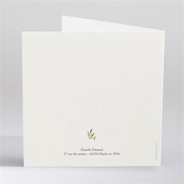 Faire-part de baptême le renard - Dos du faire-part