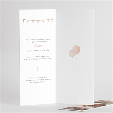 Faire-part de baptême la montgolfière - Intérieur du faire-part