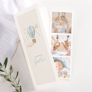 Faire-part de baptême ma montgolfière