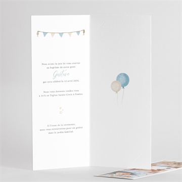 Faire-part de baptême ma montgolfière - Intérieur du faire-part