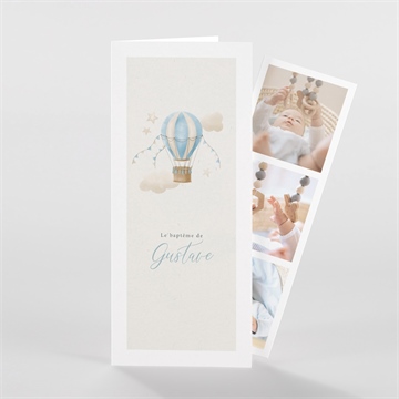 Faire-part de baptême ma montgolfière - Vue d'ensemble