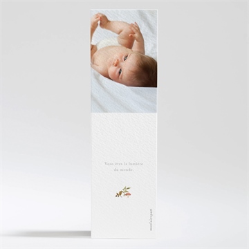 Signet baptême renardeau - Dos du signet