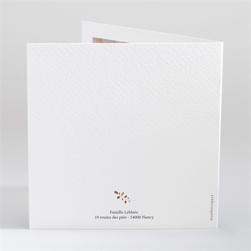 Faire-part naissance fleurs sechees plié - Dos du faire-part