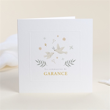 Faire-part communion en vérité gaufrage