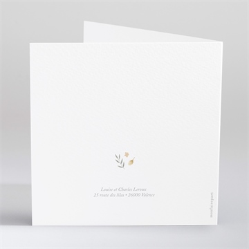 Faire-part communion en vérité gaufrage - Dos du faire-part