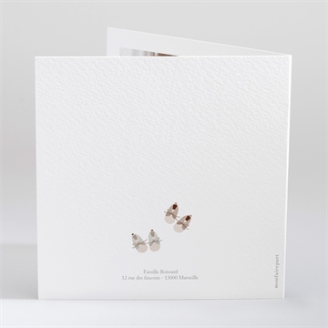 Faire-part de baptême jumeaux body - Dos du faire-part