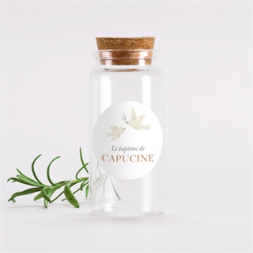 Mignonette baptême douces colombes sticker