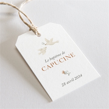 Etiquette baptême douces colombes