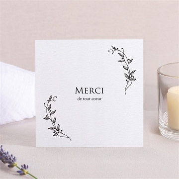 Remerciement décès gratitude carré