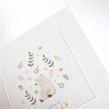 Faire-part de baptême nounours - Détail du faire-part
