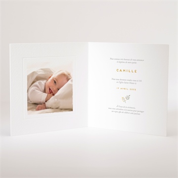 Faire-part de baptême nounours - Intérieur du faire-part