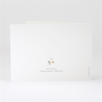 Faire-part de baptême nounours plié - Dos du faire-part