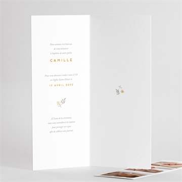 Faire-part de baptême nounours photomaton - Intérieur du faire-part