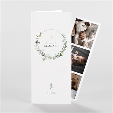 Faire-part de baptême l'eucalyptus photomaton