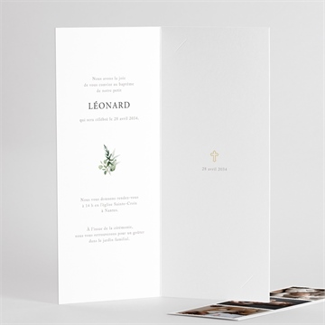 Faire-part de baptême l'eucalyptus photomaton - Détail du faire-part