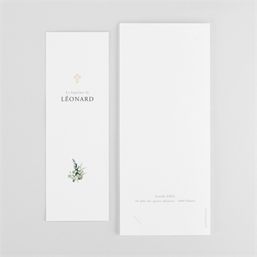 Faire-part de baptême l'eucalyptus photomaton - Dos du faire-part