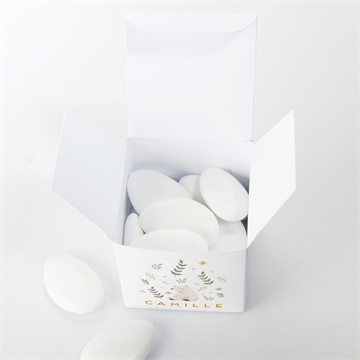 Boîte de dragées baptême nounours - Intérieur de la boîte