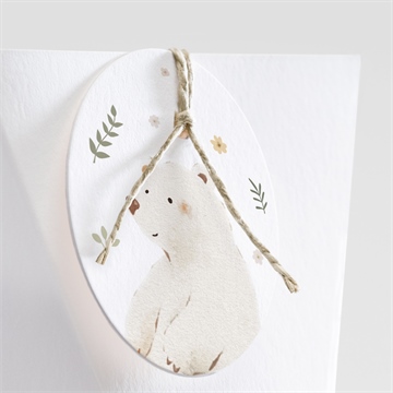 Boîte de dragées baptême nounours étui - Détail de la boîte