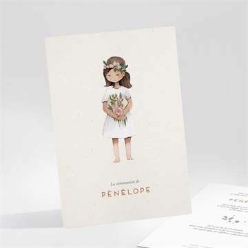 Faire-part communion petite fille portrait