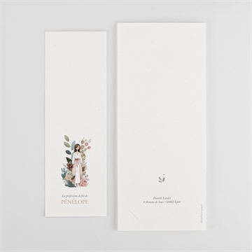 Faire-part profession de foi trésor - Dos du faire-part