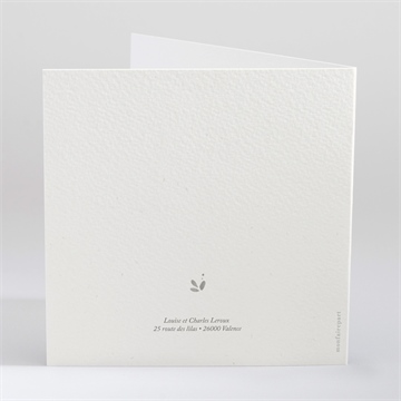 Faire-part profession de foi trésor carré plié - Dos du faire-part