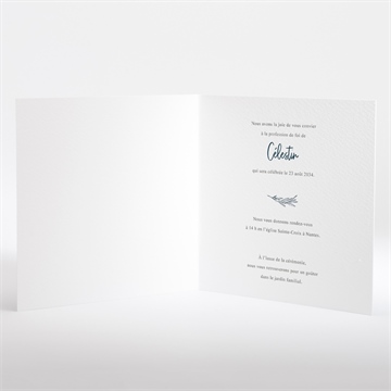 Faire-part profession de foi joie pure - Intérieur du faire-part