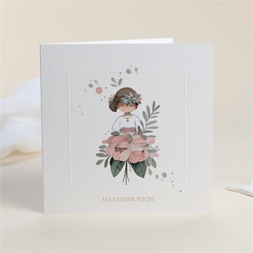 Faire-part communion beauté au naturel sticker