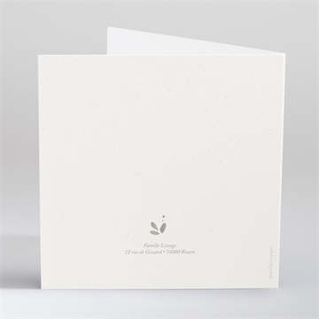 Faire-part communion beauté au naturel - Dos du faire-part