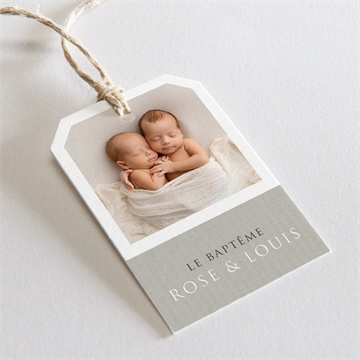 Etiquette baptême petits jumeaux