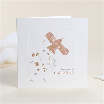 Faire-part communion belle colombe