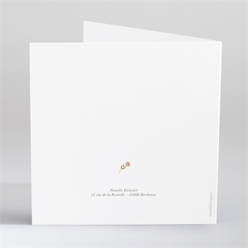 Faire-part communion belle colombe - Dos du faire-part