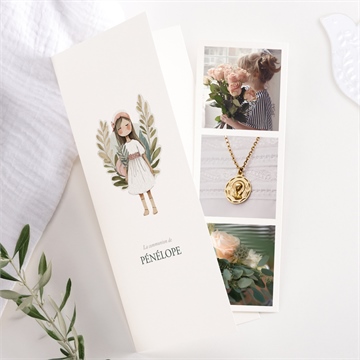 Faire-part communion jolie bohème