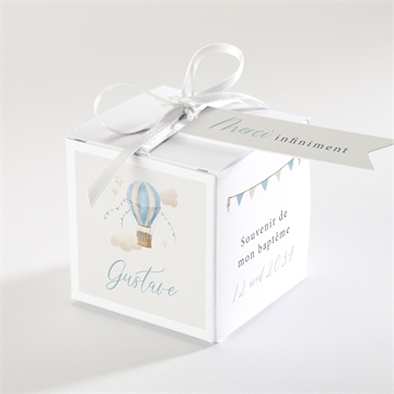 Boîte de dragées baptême ma montgolfière