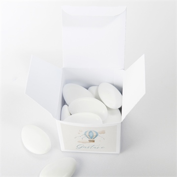 Boîte de dragées baptême ma montgolfière - Intérieur de la boîte