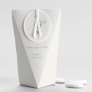 Boîte de dragées baptême ma montgolfière étui