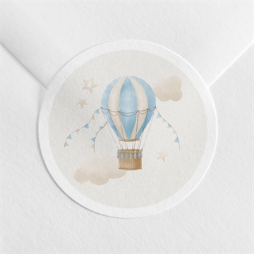 Sticker baptême ma montgolfière