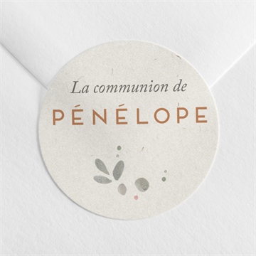 Sticker communion petite fille argent