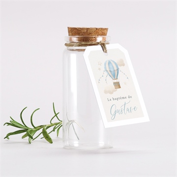 Mignonette baptême ma montgolfière étiquette