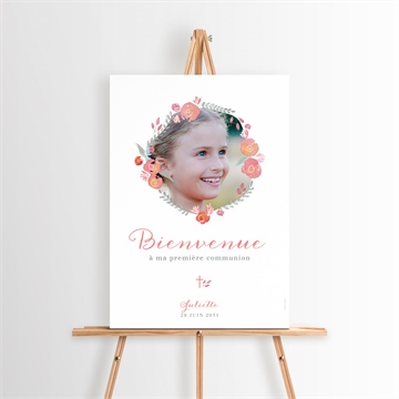 Panneau bienvenue couronne aquarelle