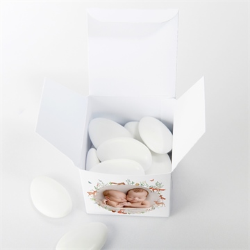 Boîte de dragées baptême forêt - Intérieur de la boîte