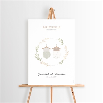 Panneau bienvenue jumeaux body