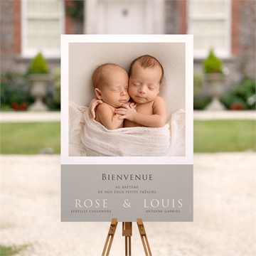 Panneau bienvenue petits jumeaux - Mise en situation