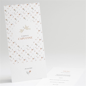 Menu baptême douces colombes or