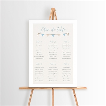 Plan de table baptême ma montgolfière