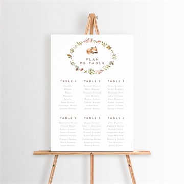 Plan de table baptême renardeau