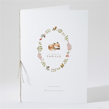 Livret de messe baptême renardeau