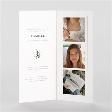 Faire-part profession de foi solennel photomaton - Intérieur du faire-part