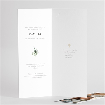 Faire-part profession de foi solennel photomaton - Intérieur droit du faire-part