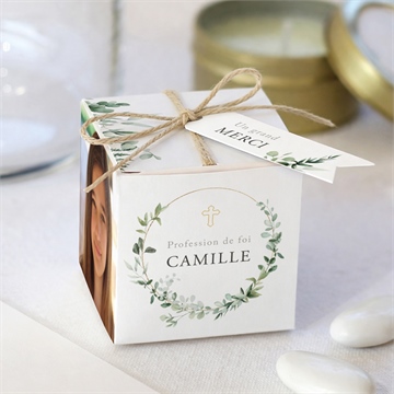 Boîte de dragées profession de foi solennel photomaton
